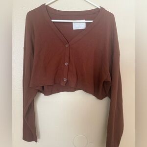 Aeropostale Rust Button Down Crop Top